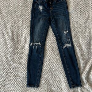 Dark Blue Distressed Judy Blue Jeans